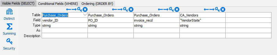 The select tab for the main query, with the inline view subquery added. 